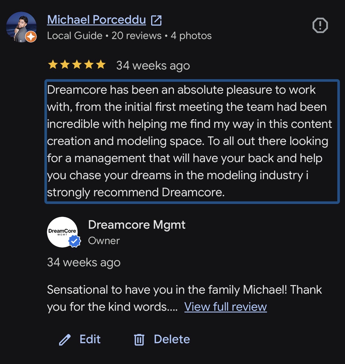 Client message about finding direction in content and modelling
