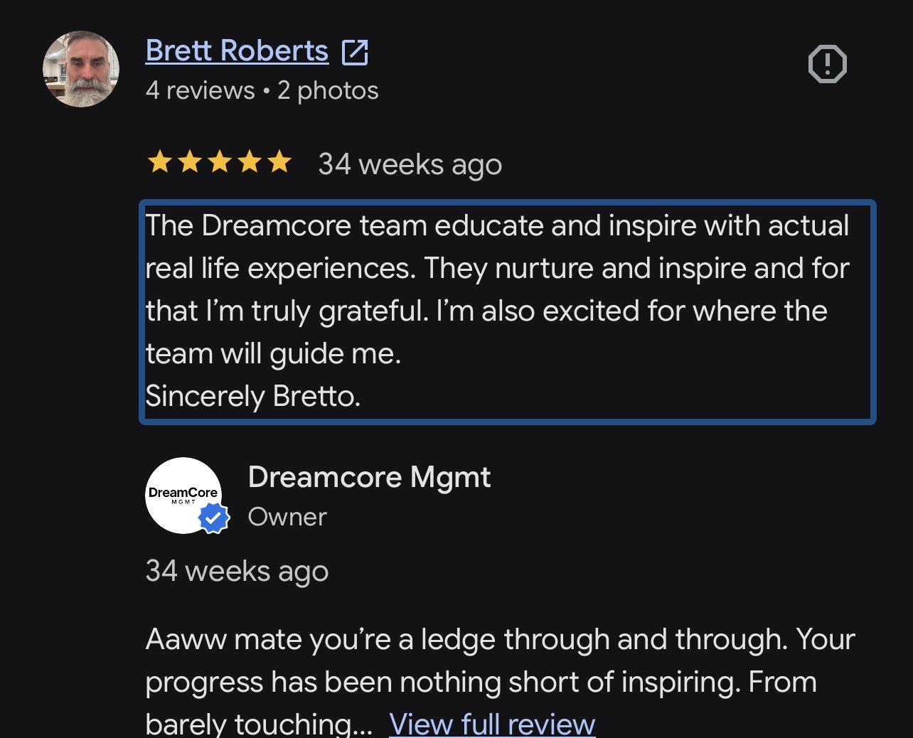 Community message about being educated and guided